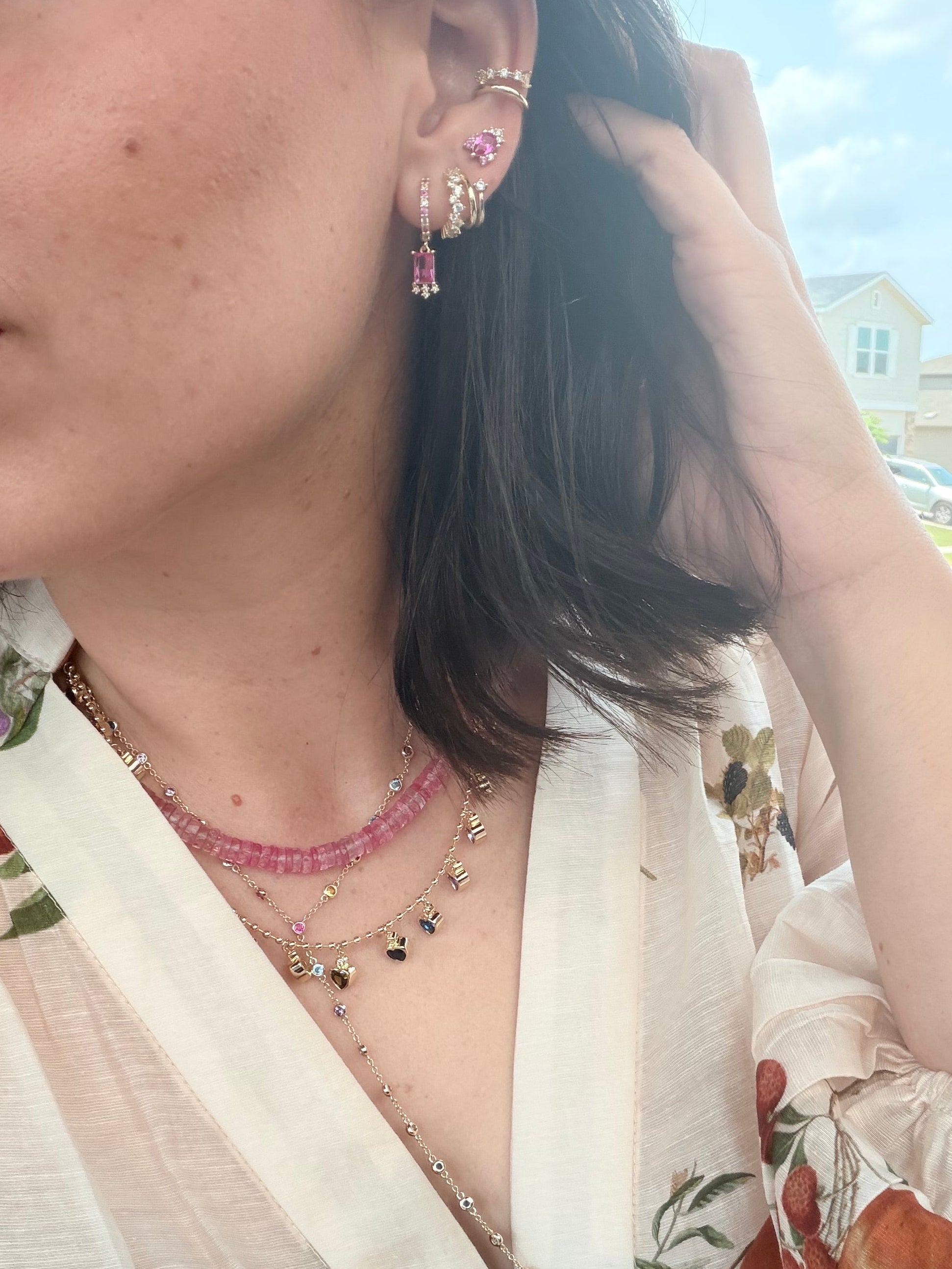 Natural Pink Tourmaline Necklace