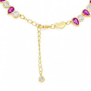 Elegant Hot Pink Tennis Necklace✨