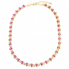 Elegant Hot Pink Tennis Necklace✨
